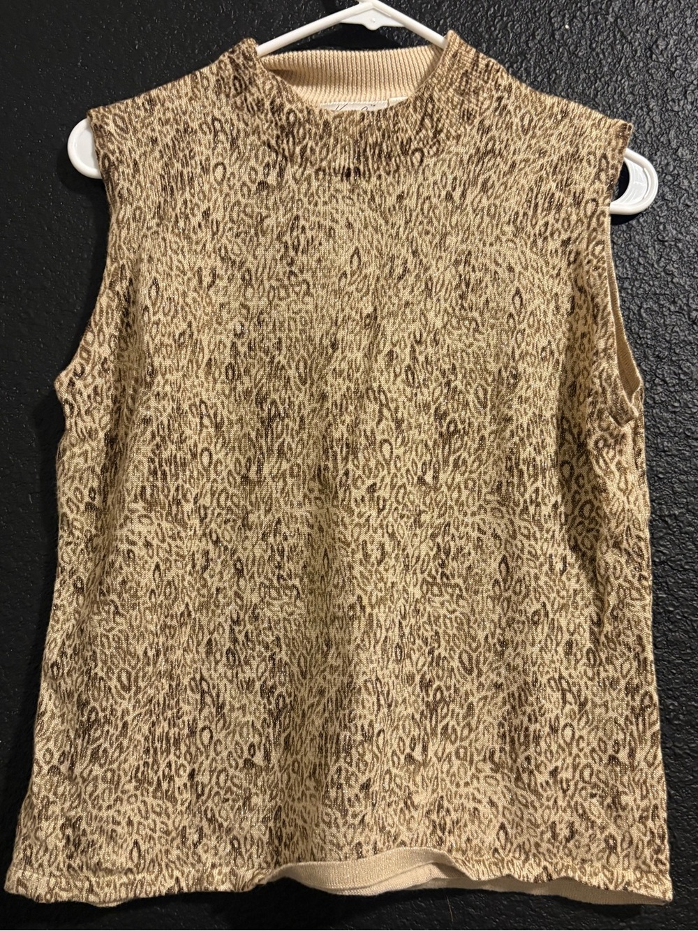 Kathie Lee Collection Sleeveless Animal-Print Knit Tank - Beige/Brown